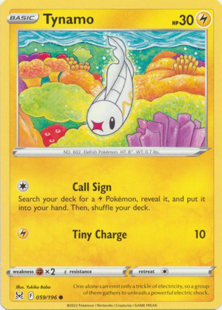 Pokemon Tynamo 059/196 Sword & Shield:  Lost Origin Single Card